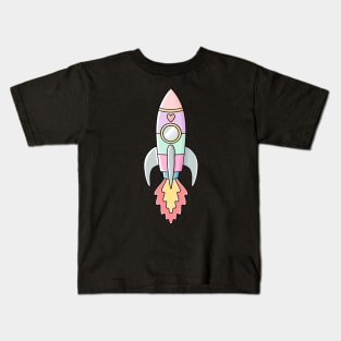 Kawaii Rocket Ship Kids T-Shirt
